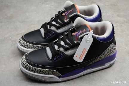 BLACK RETRO - PURPLE COURT JORDAN 3 1018